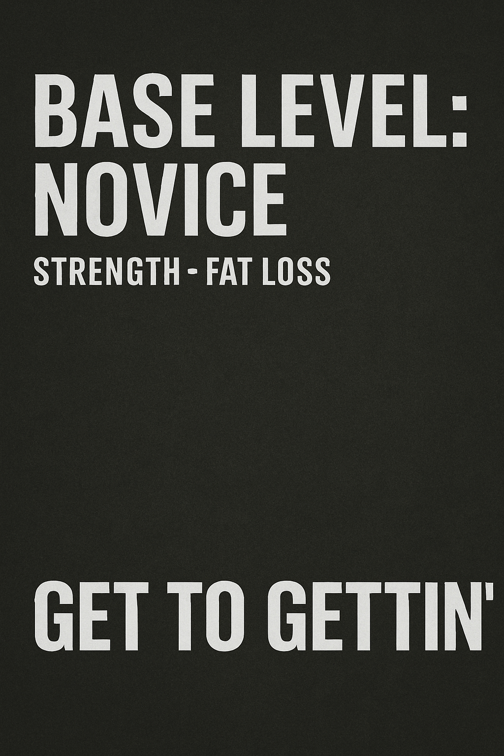 Base level - Novice powerlifting program